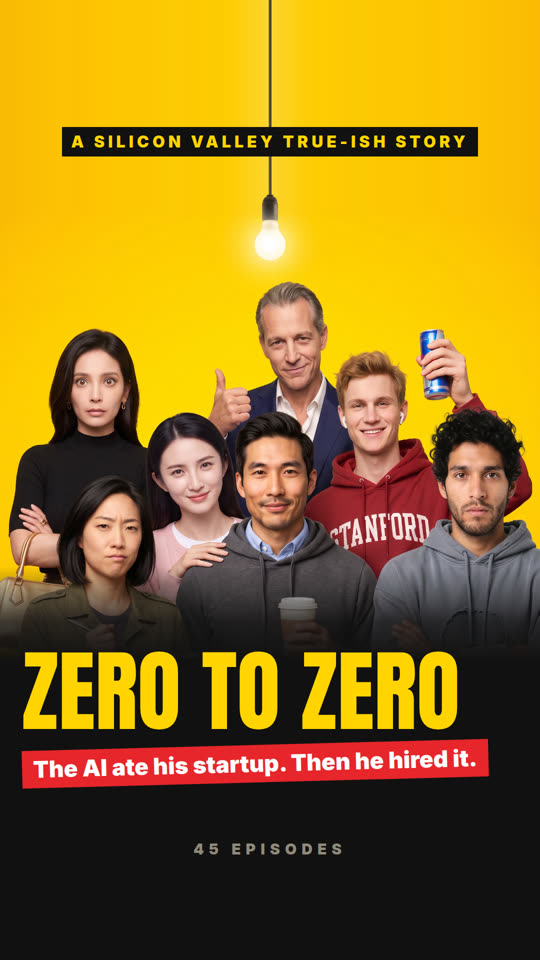 Zero to Zero poster: the cast under a single light bulb